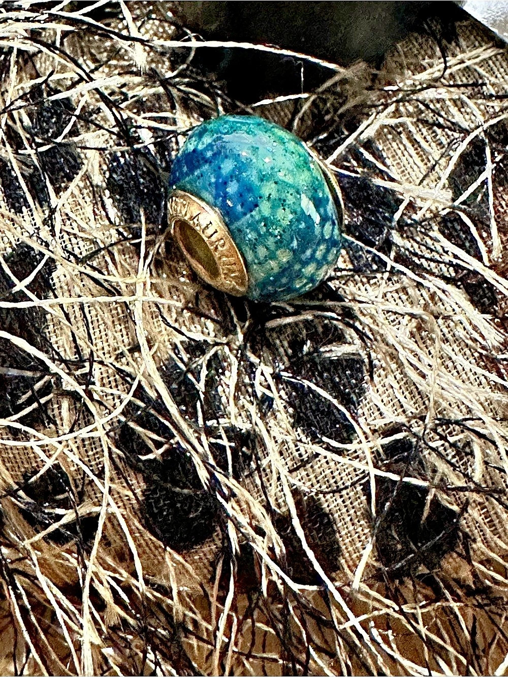 Blue Murano glass charm